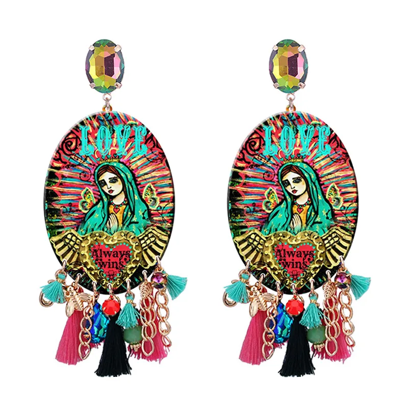 angel Big Drop earrings For woman oorbellen brincos wedding earring statement Size (2)