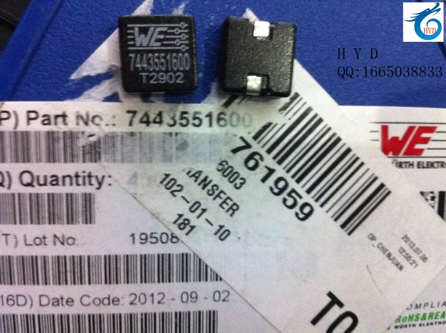 7443551600 6UH 14A 13X13X6MM WURTH плоский патч-коперлент высокотоковые Индукторы |