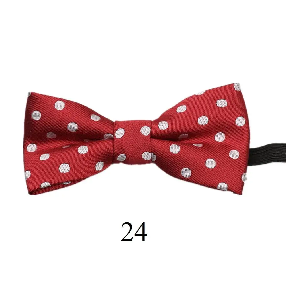HOOYI/галстуки-бабочки для мальчиков; детские галстуки в полоску; галстук-бабочка в горошек для детей; вечерние галстуки с рисунками; подарок; маленький размер - Цвет: 24