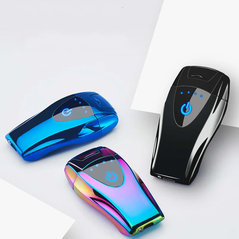 USB зажигалка с сенсорным датчиком ветрозащитная металлическая беспламенная