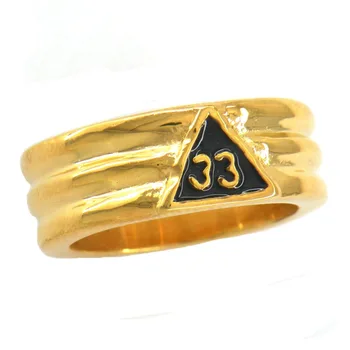 

FANSSTEEL Stainless steel jewelry TRIANGLE THIRTY THREE DEGREE MASONIC RING FSR08W43G