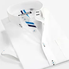 SmartFive, хлопок, белая мужская рубашка, новинка, летняя рубашка с коротким рукавом, приталенная, повседневная, деловая, мужская рубашка