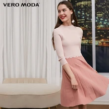 Vero Moda новые женские сплайсированные круглый вырез 3/4 рукава платье | 318346520