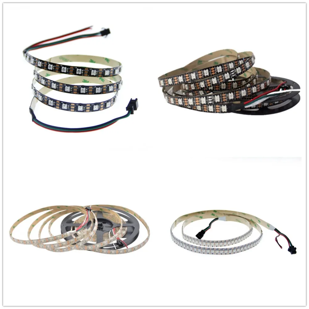 

WS2812B LED Strip 5050 RGB 5V 30/60/144LED Pixels ws2812 IC Addressable color RGB LED Strip Light IP30 IP65 IP67 Waterproof