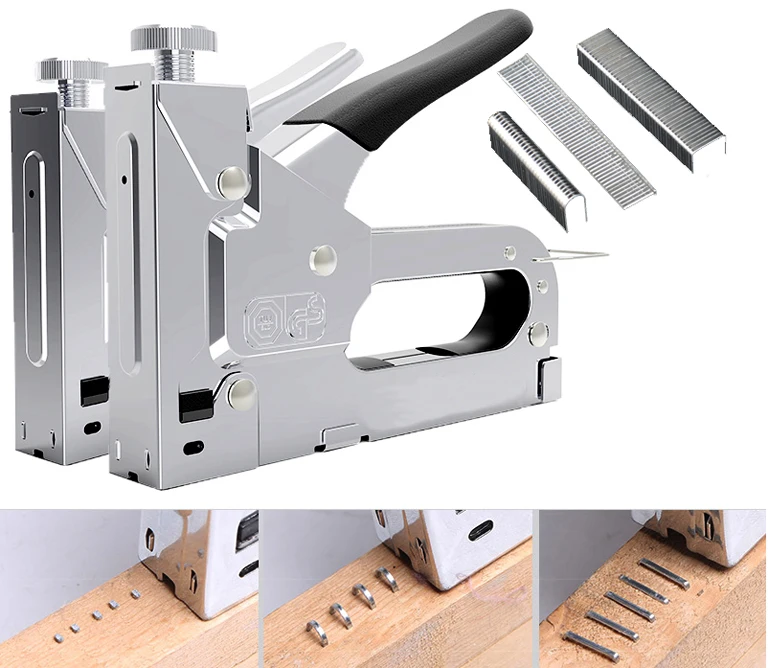 

Multitool Nail Gun Upholstery Framing Rivet Staple Guns Kit Furniture Stapler For Wood Door Nailers Rivet