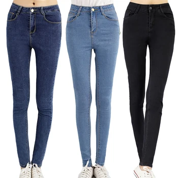 

Uwback Women Jeans Pants High Waist Pants Straight Female 2018 New Casual Denim Pants Mujer Trousers Elastic Pencil Jeans EB487