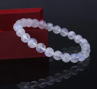 

Natural white moonstone bracelet blue light ice crystal female moon stone