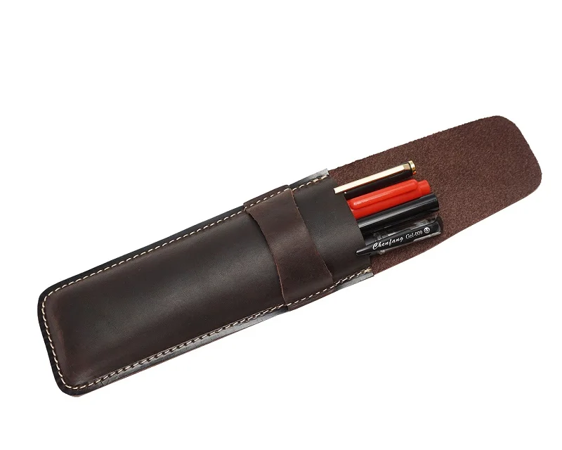 2019 Top Brand Genuine Leather Pen Bag Retro Trend Unisex Leather Pen Bag Vertical Buckle New Style Packing Organizers 2019 Top Brand Genuine Leather Pen Bag Retro Trend Unisex Leather Pen Bag Vertical Buckle New Style Packing Organizers