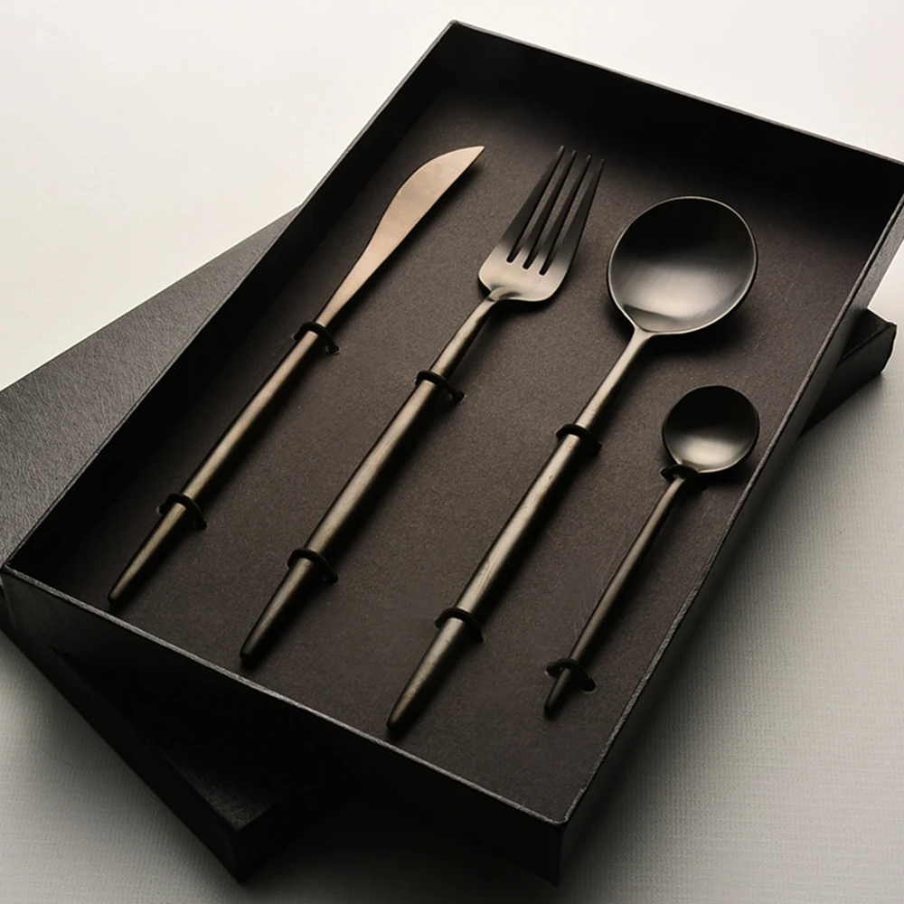 4pcs-set-black-cutlery-set-stainless-steel-dinnerware-tableware-sets