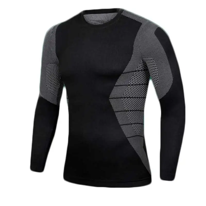 Men Quick Dry Workout Gymming Tops Long Sleeve Tee Sporting Runs