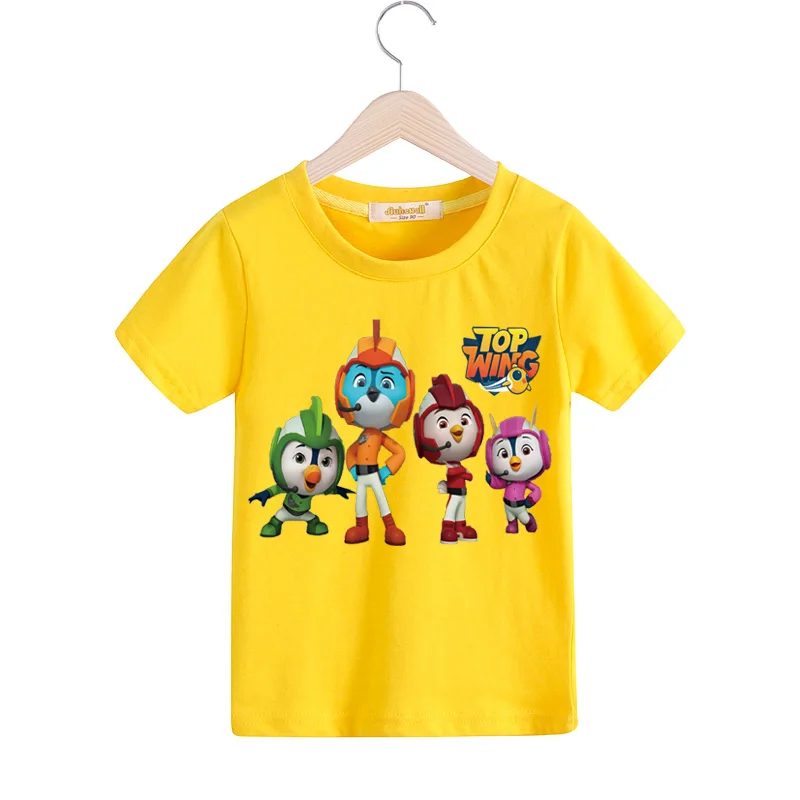 Child Kids Cartoon Top Wing Print Tee Top Clothing Children Summer Short Sleeve T-shirts Costume Boys Girls Casual Tshirts TX157 (2)