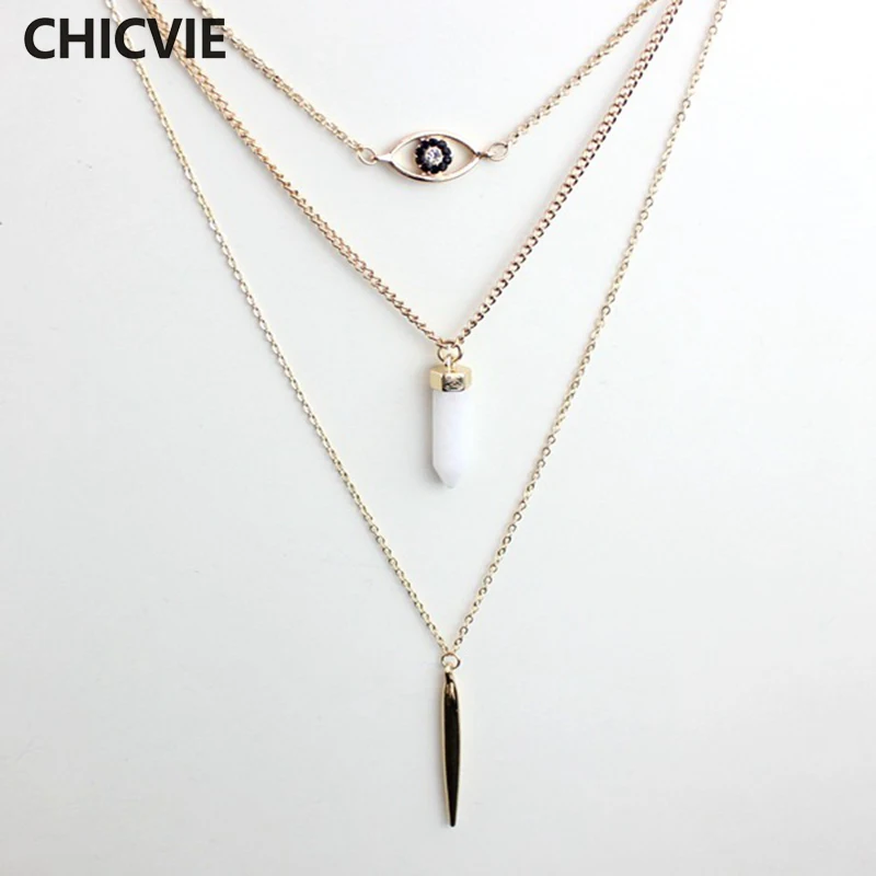 

Trendy Natural Stone Beads Statement Necklace Beautiful Sweater Gold Plated Pendant Necklaces for women Jewelry SNE160232