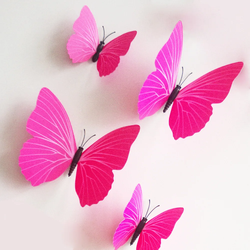 

2017 Limited Wall Stickers Stickers Fast Shipping 12pcs 6 Big+ Small Pvc 3d Butterfly Tatoos Wall Sticker Home Decoration Decals