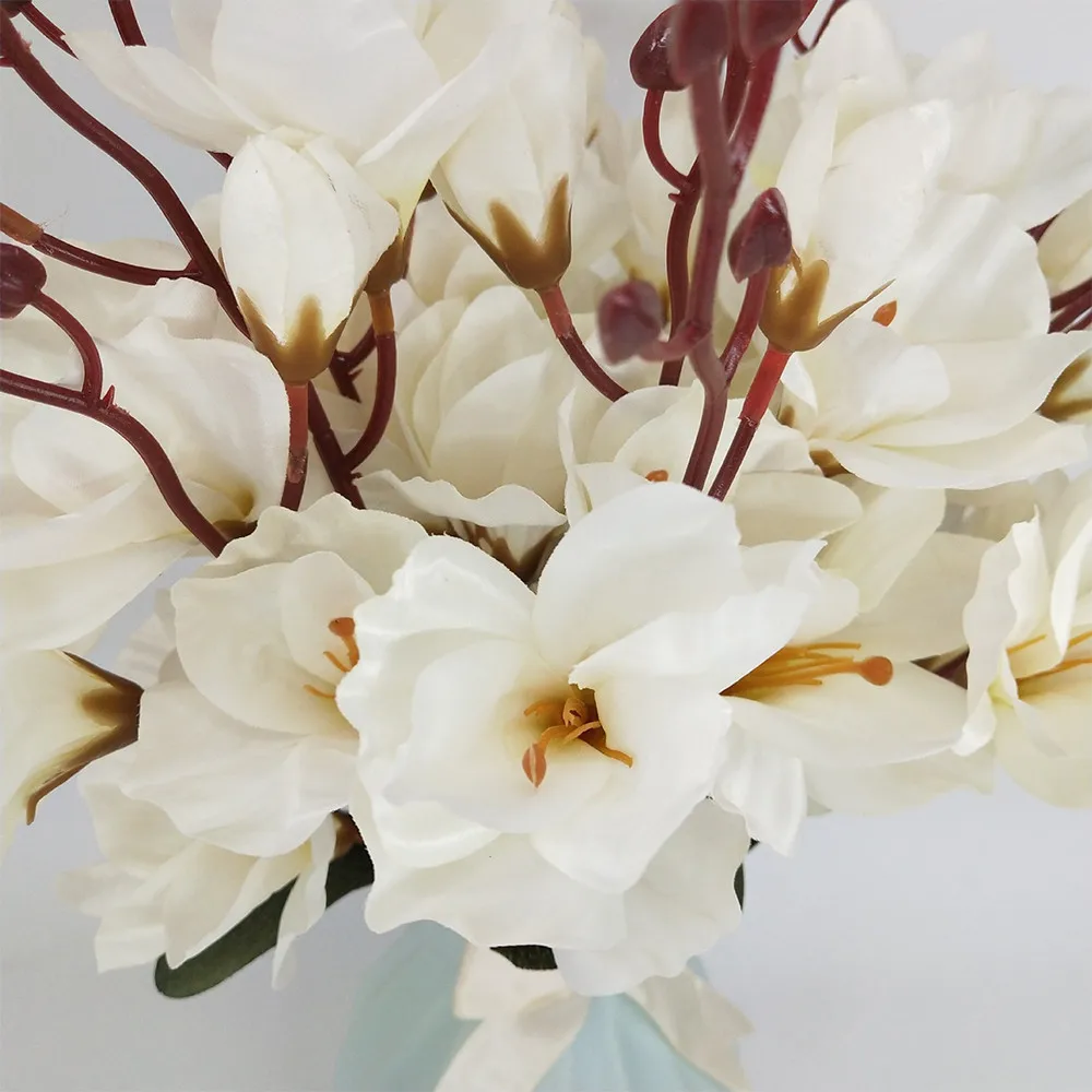 1 шт. 45 см 5 вилок Искусственные Шелковые магнолии цветы для невесты свадебное оформление букета Искусственные цветы Магнолия Цветы для дома