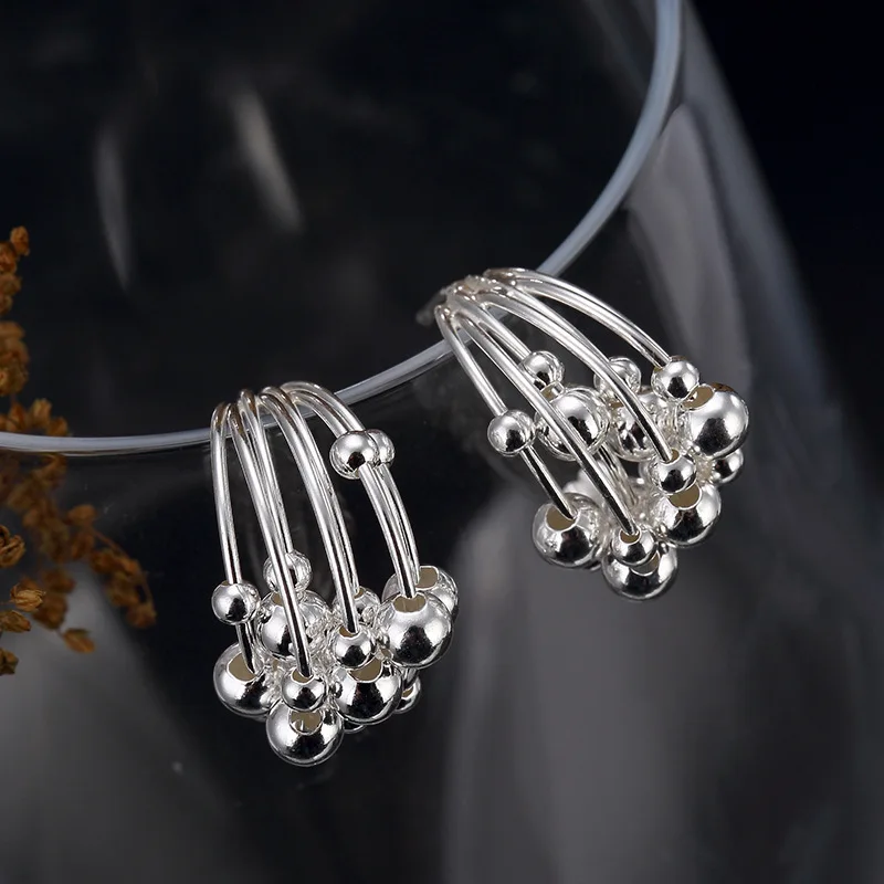 BALMORA,, настоящее 925 пробы, серебряные, многокруглые, с бусинами, дуговые серьги-гвоздики для женщин, модные серьги, ювелирное изделие, Brincos JWE1007