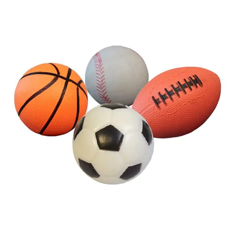 4Pcs 11cm Sports Balls Soccer Ball Basketball Playground Ball Football