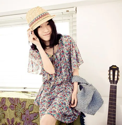 Модная женская соломенная шляпа с широкими полями в японском стиле