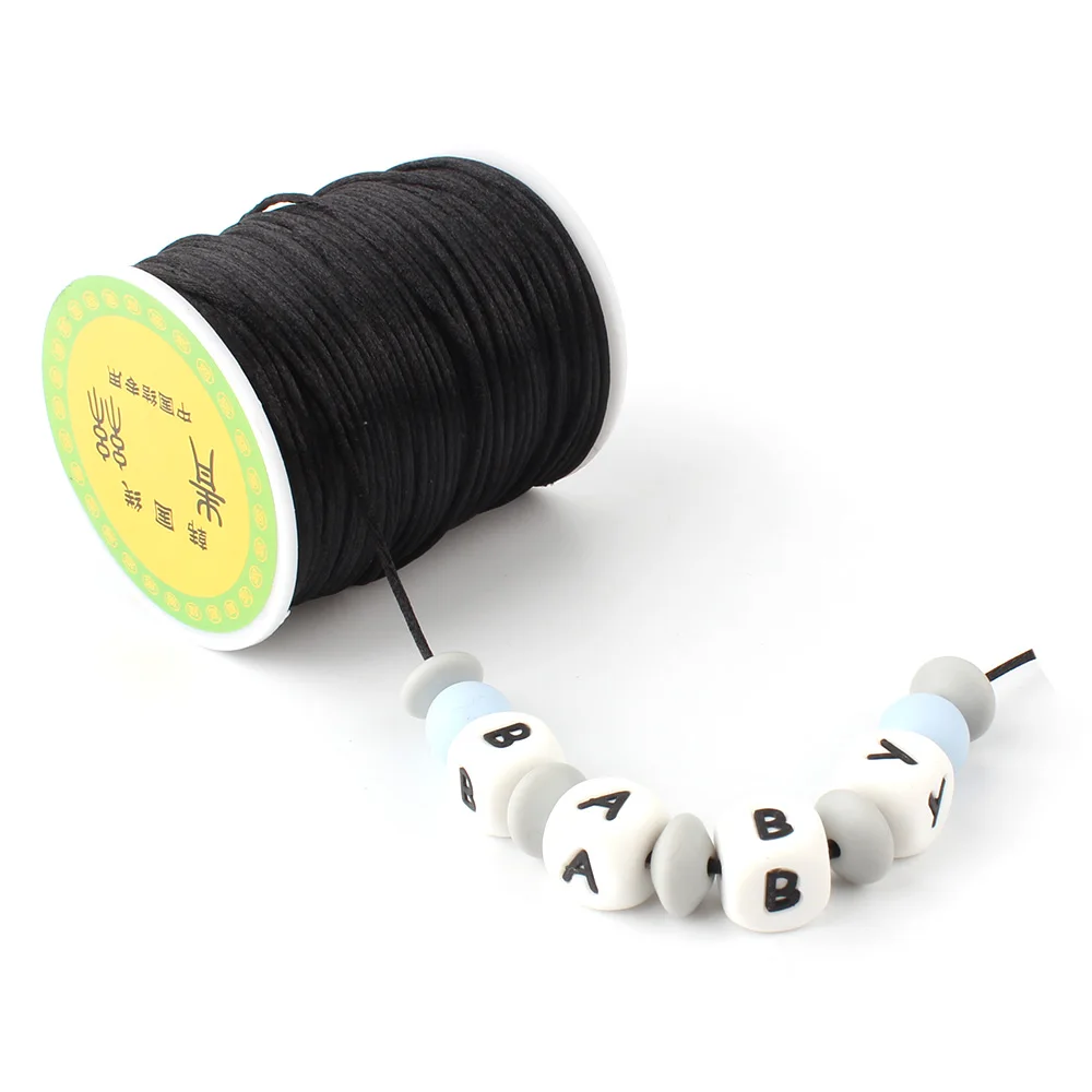 80m/roll Soft Satin Nylon Cord Solid Rope 1.5mm For Jewelry Making Pacifier Chain Necklace Rattle Toys Cord Baby DIY Making Tool 6