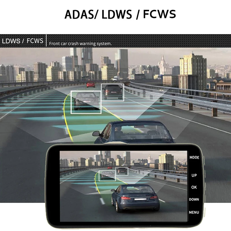 Bluavido 4 &quotIPS тире камера Full HD 1080P Видеорегистраторы для автомобилей ADAS WDR с функцией