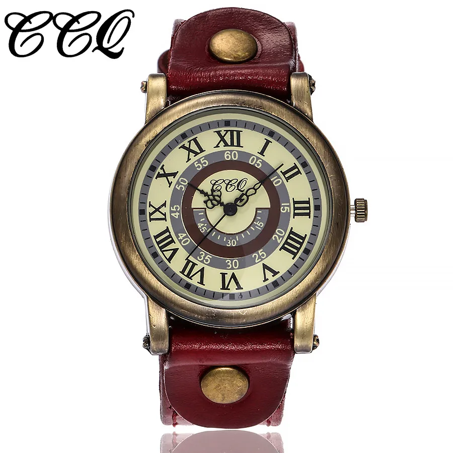 Винтажные кожаные женские часы римский браслет цифры часы античный бронзовый циферблат женские часы кварцевые наручные часы Relojes Mujer# W - Цвет: Colorful