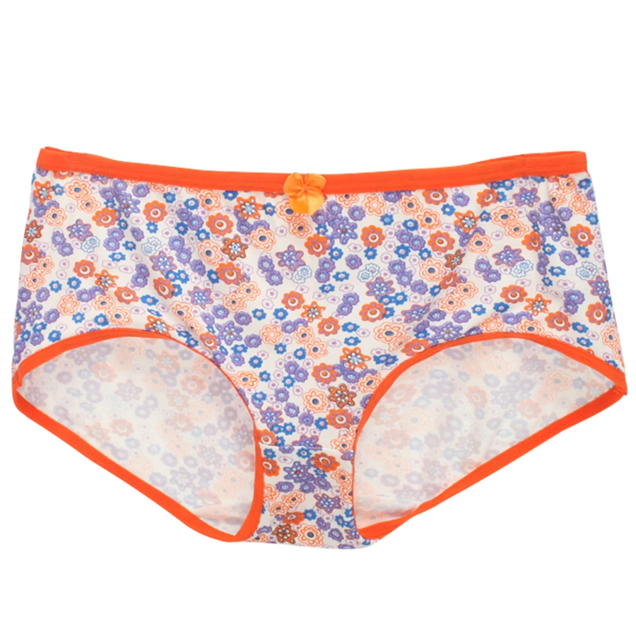 Sexy Women's Print Flower Panties Modal Comfortable Panty Briefs Woman