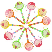 Smile Face Baby Rattle Toys Cartoon Hand Bell Musical Instrument Rattle Drum Spin Toys For baby 1-12 months Brinquedos