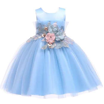 

Embroidery Flower Dress For Party Girl Vestido Infantil Summer Girls Sukienki Children Kids Frocks Dresses 3-8 Years Robe Fille