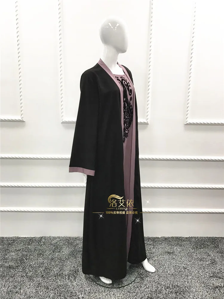 Fimtairah модное женское платье abaya поддельные две части Дубай Королевский желтый кафтан элегантный длинный Тобе абайя Черная Женская