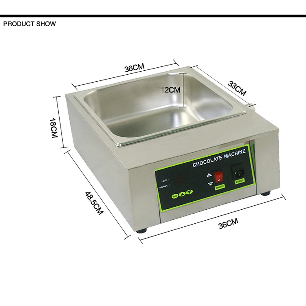 Растопление шоколада горшок машина из нержавеющей стали Электрический Шоколадный нагреватель мелтер шоколадные фонтаны 8 кг Емкость цифровой экран