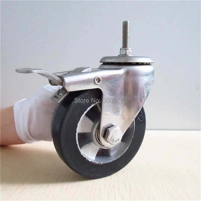 4 pcs 4 inch stainless steel casters Double Ball Bearing Aluminum Core