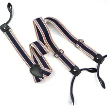 British strap buttoned wide suspender unisex leather elastic adjustable 3 cm wide