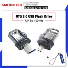 Флеш-накопитель sandisk 128 Гб 64 ГБ 32 ГБ 256 Гб OTG USB флеш-накопитель 32 64 128 16 ГБ флеш-накопитель 3,0 USB флеш-накопитель для телефона