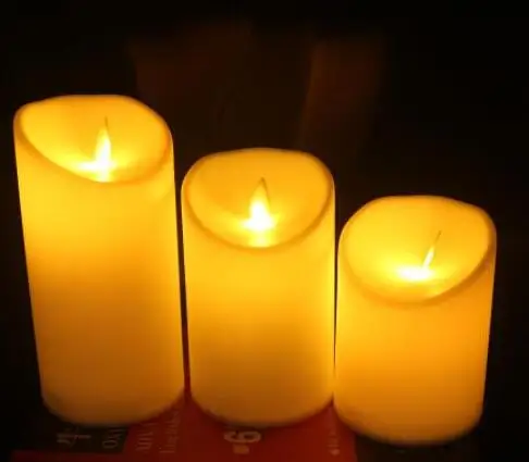 

DZ T Flameless LED Candle Lamp Swing Flame Yellow LED Candle Operated Night Lights Wedding Party