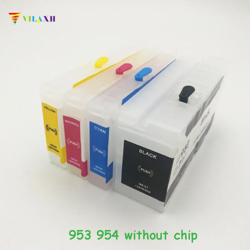 Vilaxh Empty Refillable for HP953 953 XL ink cartridge for hp 953 954 955 952 Without 1