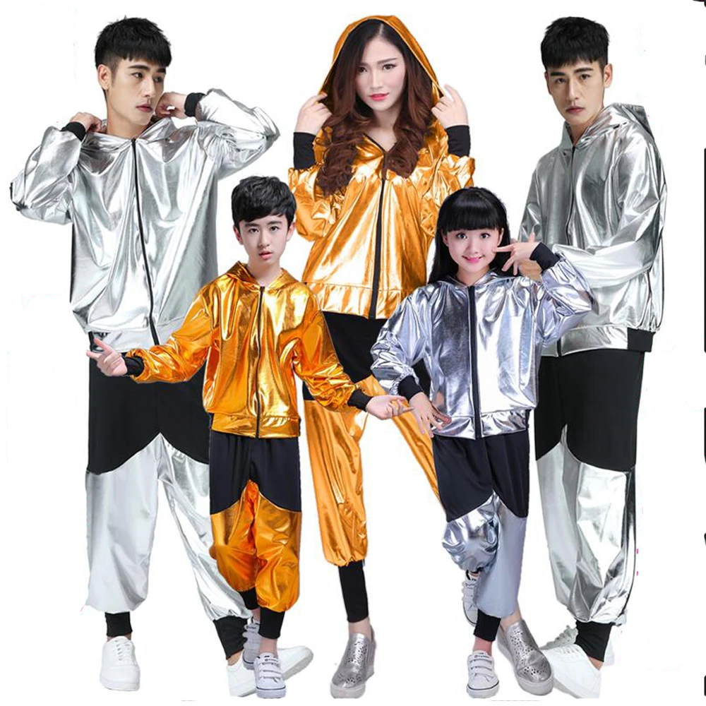 

Kids Hip hop costume children Adult Men modern jazz dance Clothes loose long sleeve students Stage performance Dancing Outfits