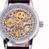 Sewor золото мужчины скелет механические часы группа из нержавеющей стали рука ветер часы прозрачный стимпанк Montre Homme наручные часы наручные мужские