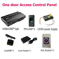 ZK inbio160 одна дверная Дверная панель контроля доступа отпечатков пальцев и RFID система управления доступом с live20R считыватель отпечатков
