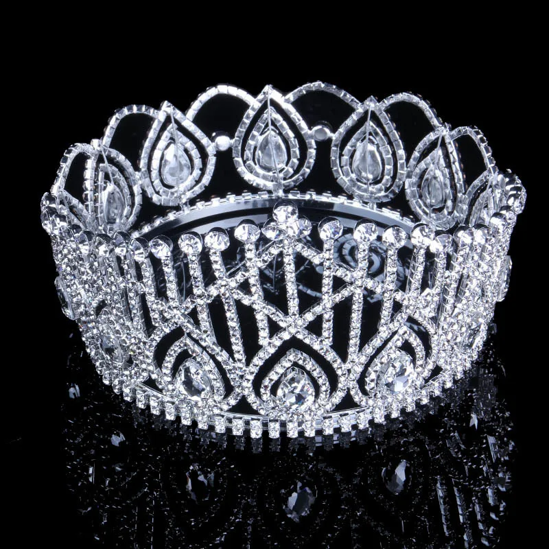 Круглые короны StoneFans винтажная со стразами кристаллами King Queen Miss usa Корона невесты