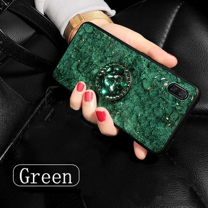 Модный мраморный Блестящий силиконовый чехол для iphone 11 Pro X XS XR XS Max, аксессуар для iphone 6, 6s, 7, 8 Plus, Fundas Coque - Цвет: Green with Bracket