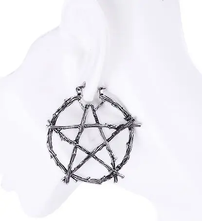 Regalrock Горячая ветка пентаграмма колдовство амулет оккультные Wiccan ювелирные изделия серьги гвоздики