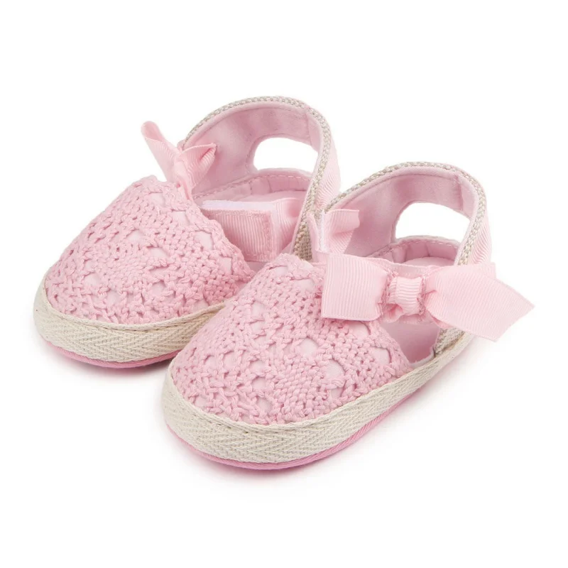 

Newborn Baby Girls Shoes Princess Infant Toddler Shoes First Walkers Linen Soft Sole Anti-slip Baby Shoes Newly
