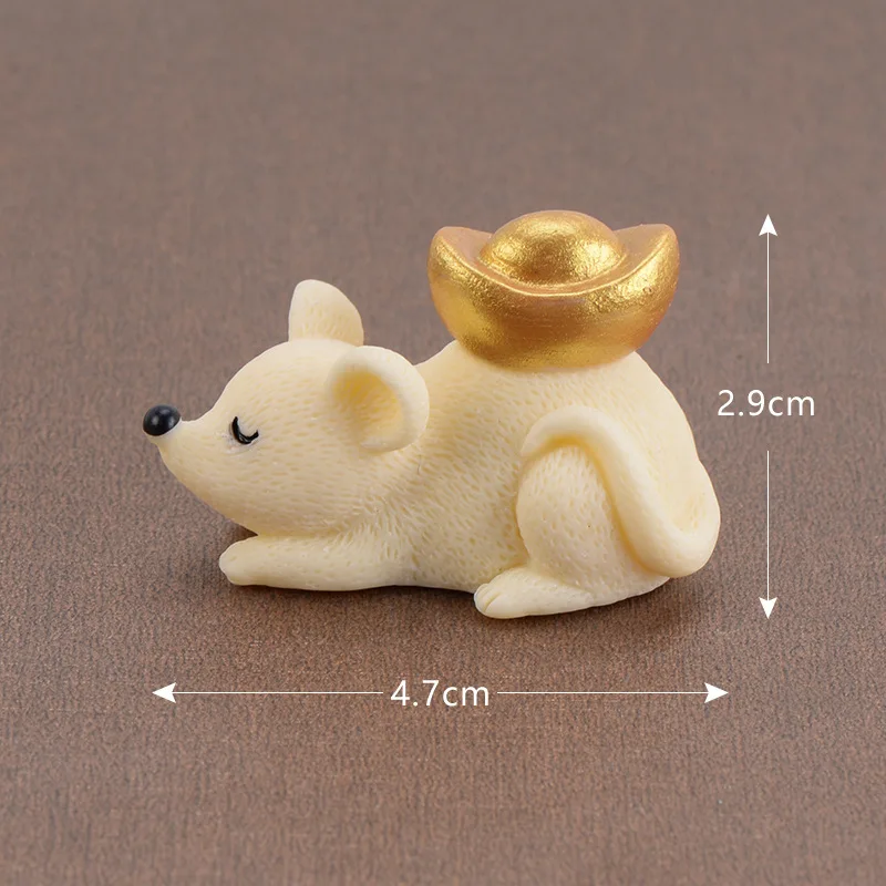 10 шт. желтый милый Yuanbao Золотая монета мышь украшения богатые мыши маленькая статуя маленькая фигурка ремесла украшения животных - Цвет: 2