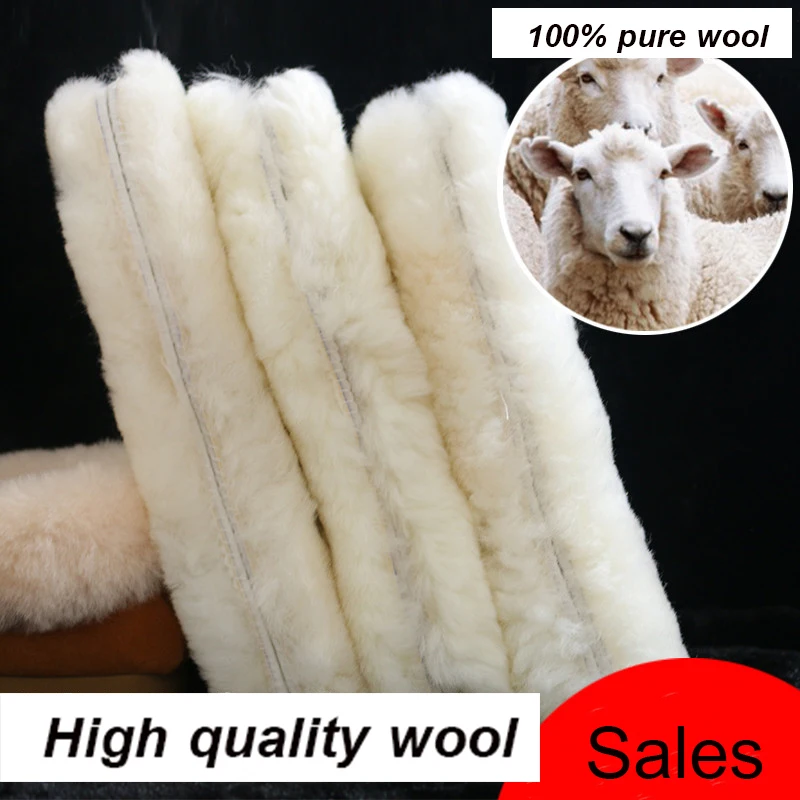 1pair Imitation Cashmere Sheep Wool Shearling Snow Warm Winter Insoles 