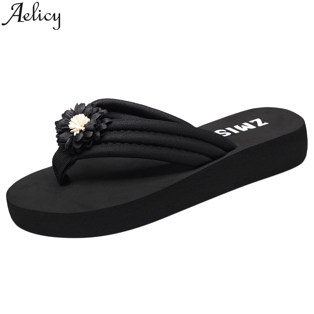 

JAYCOSIN 2019 Women's Slippers Summer Beach Casual Shoes Bohemian Clip Toe Flip Flops Non-Slip Wedges Slipper Home Outdoor