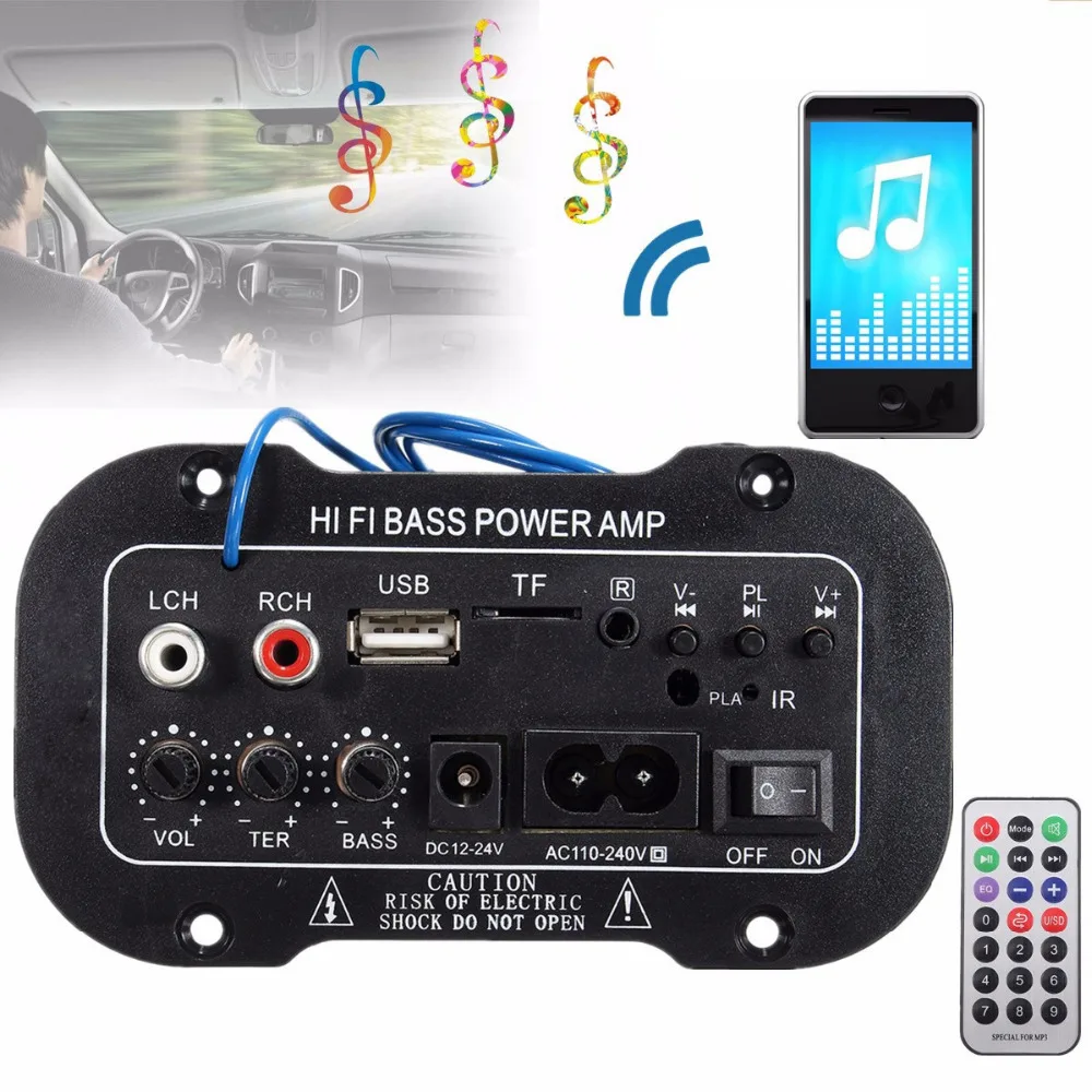 BYGD 220V font b Car b font Bluetooth 2 1 Hi Fi Bass Power AMP Mini