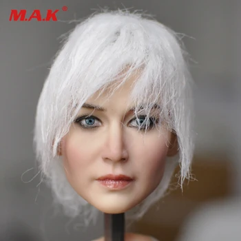 

1/6 female girl woman lady past head sculpt figure model toy PVC white silver hair lifelike girl 12" action figure accessory