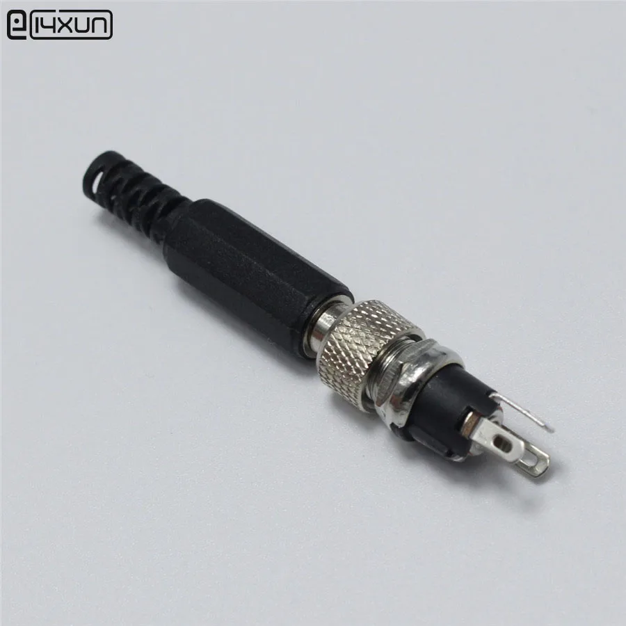 

5set Copper Lockable 5.5mm x 2.1mm 5.5mm x 2.5mm DC Power Plug + Socket 5.5mm*2.1 5.5mm*2.5mm Male Female Panel Mount Connectors