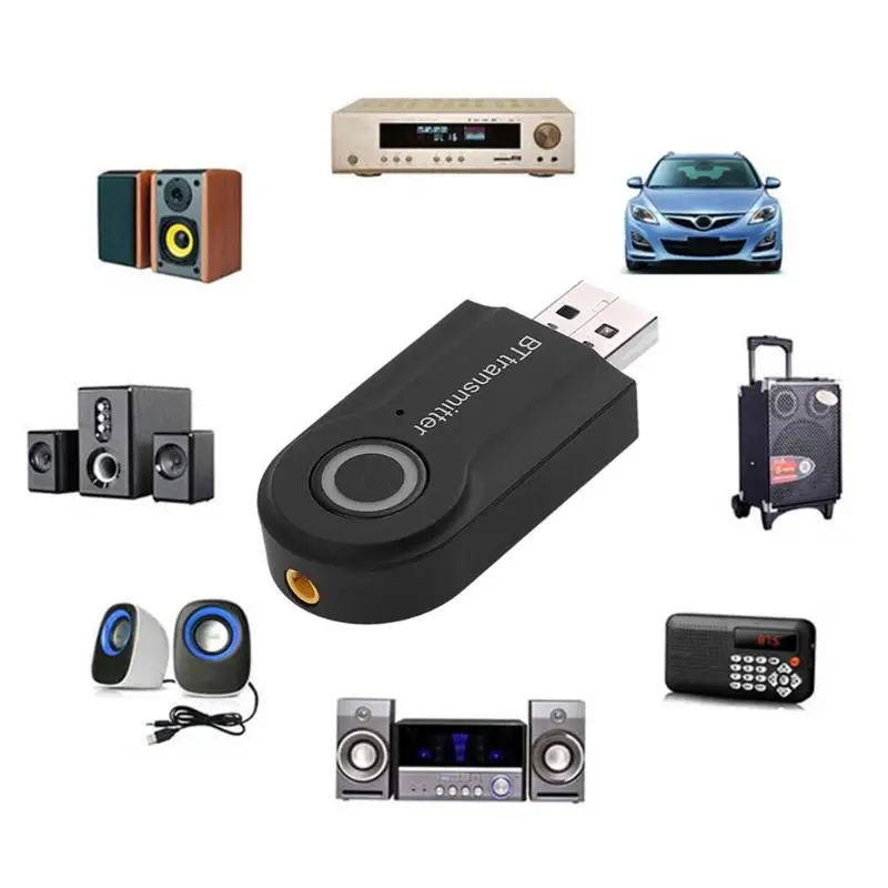 

VODOOL USB 5V Bluetooth Transmitter Wireless Stereo Audio BT Transmitter Adapter RCA 3.5mm for TV Headphone Laptop Tablet PC