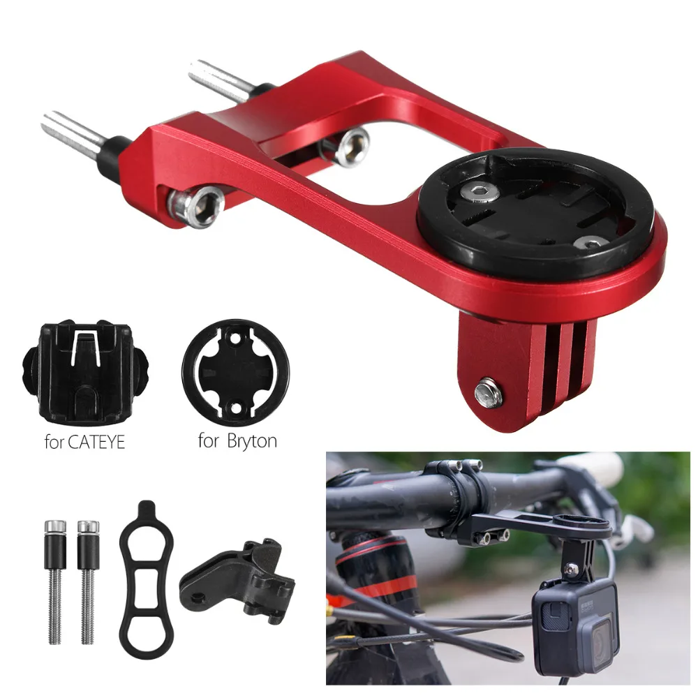 

Bike Bicycle Computer Stem Extension Mount Holder with Gopro Camera Bracket Adapter For GARMIN Edge GPS Computer Bryton CATEYE