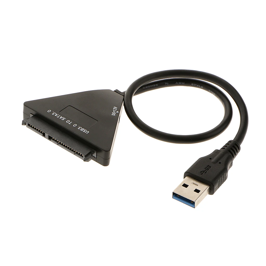 USB 3.0 to 7+15P SATA 3.0 Adapter Cable 12V DC HDD SSD Hard Disk Converter